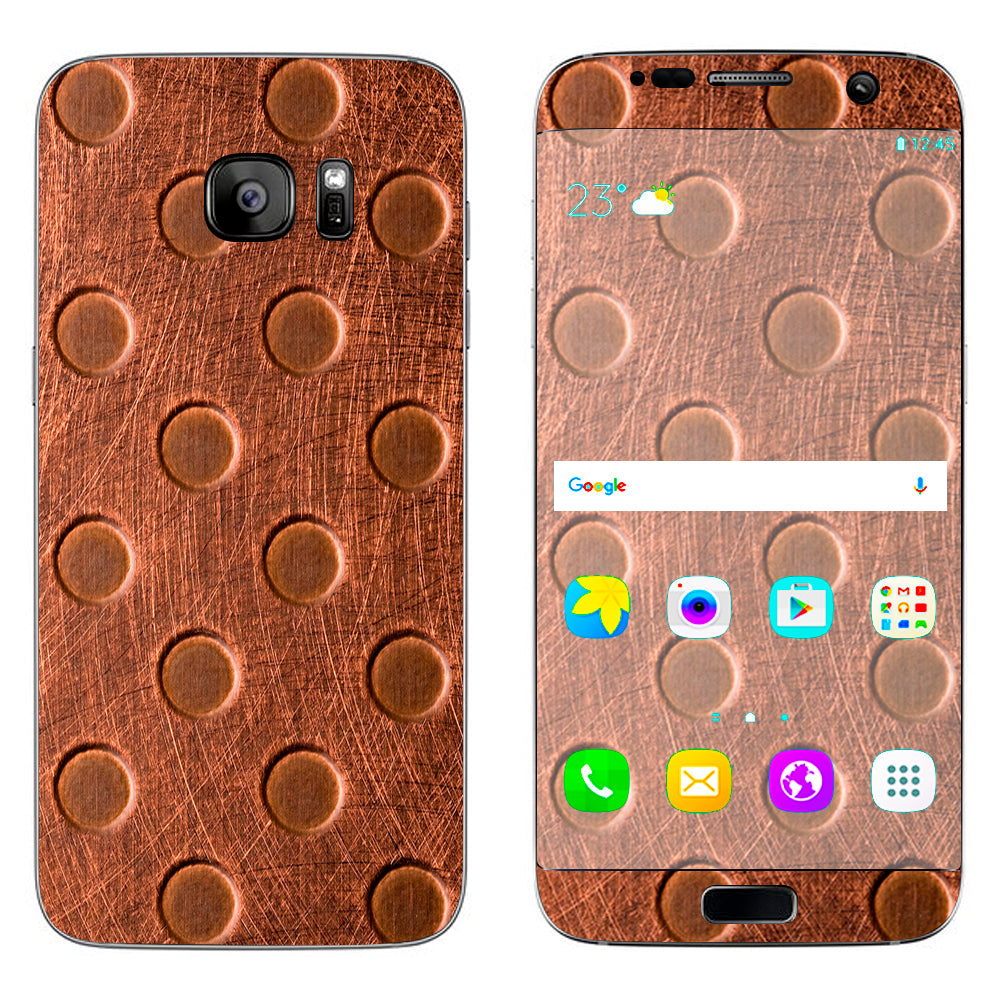  Copper Grid Panel Metal Samsung Galaxy S7 Edge Skin
