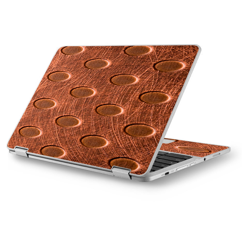  Copper Grid Panel Metal Asus Chromebook Flip 12.5" Skin