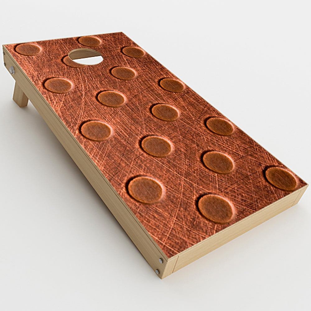  Copper Grid Panel Metal  Cornhole Game Board (2 pcs.) Skin