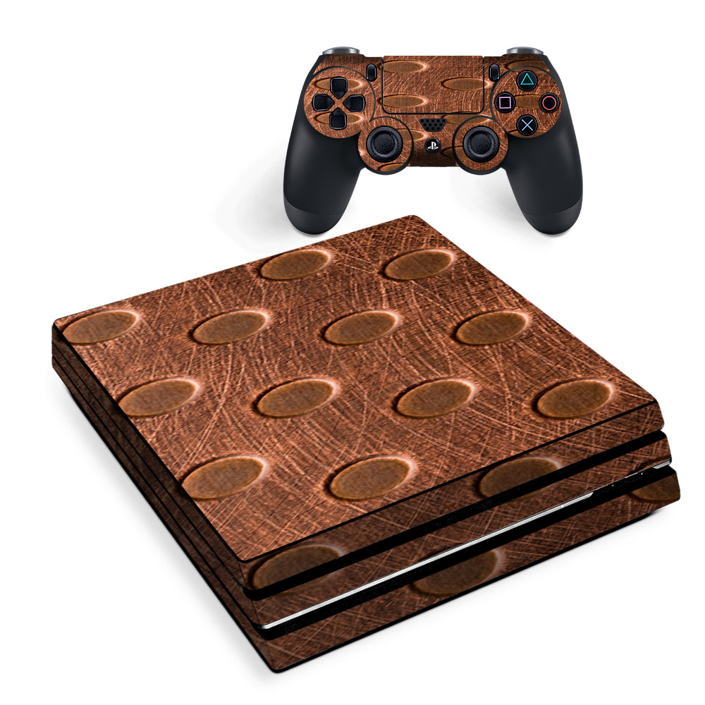 Copper Grid Panel Metal Sony PS4 Pro Skin