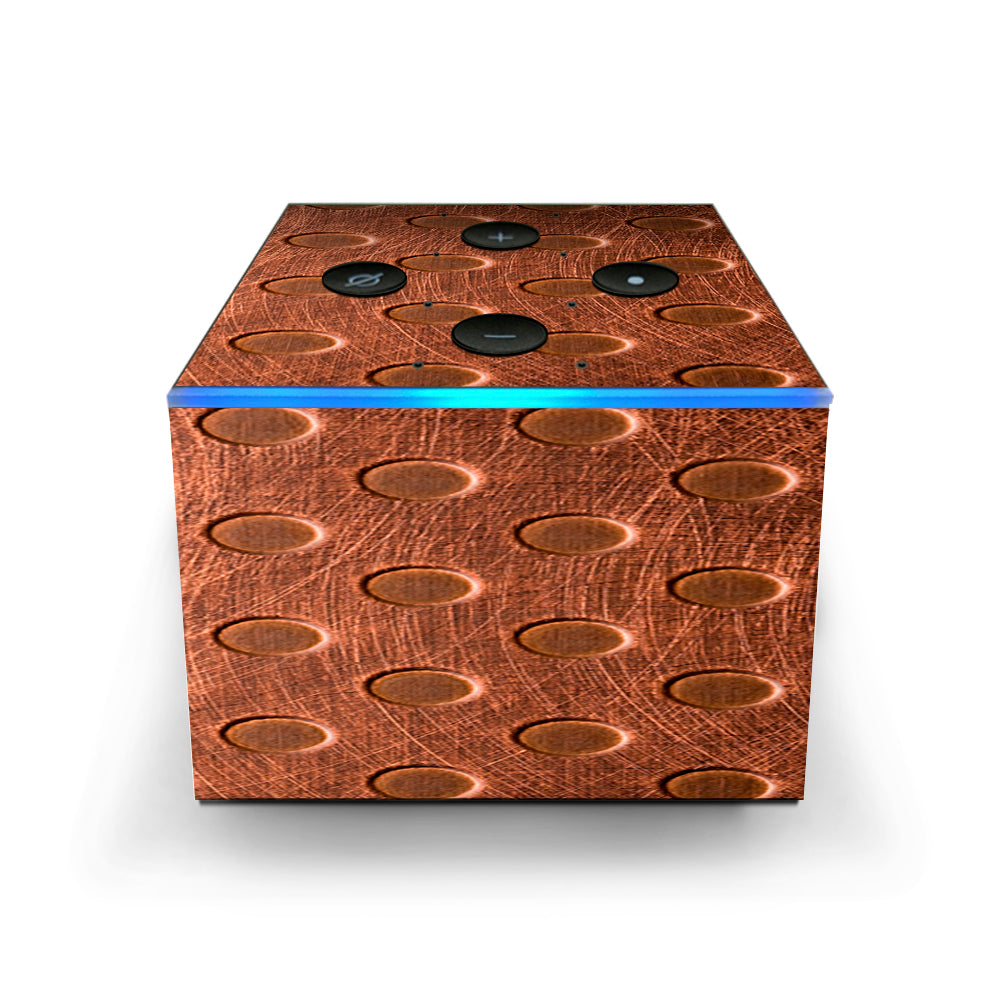  Copper Grid Panel Metal Amazon Fire TV Cube Skin