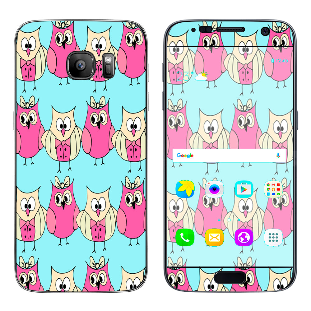  Cartoon Owls Husband Wife Samsung Galaxy S7 Skin