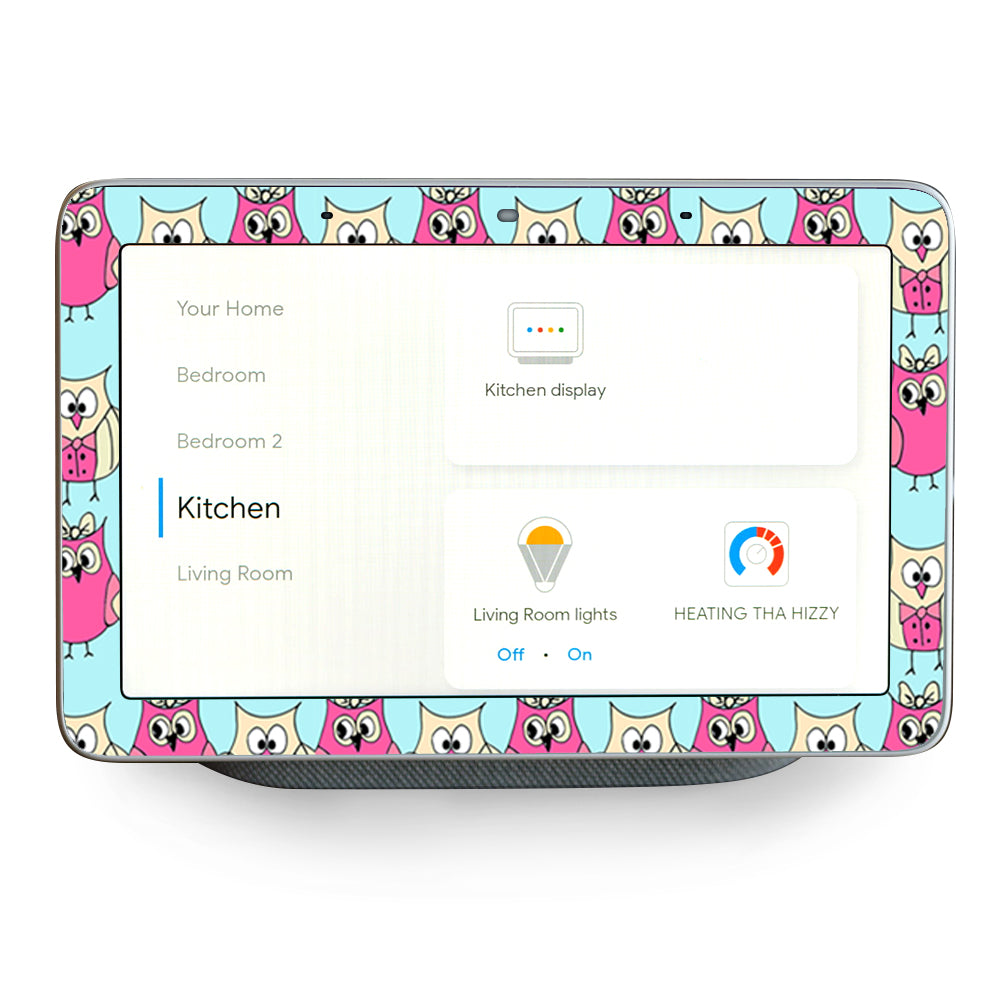 Cartoon Owls Husband Wife Google Home Hub Skin