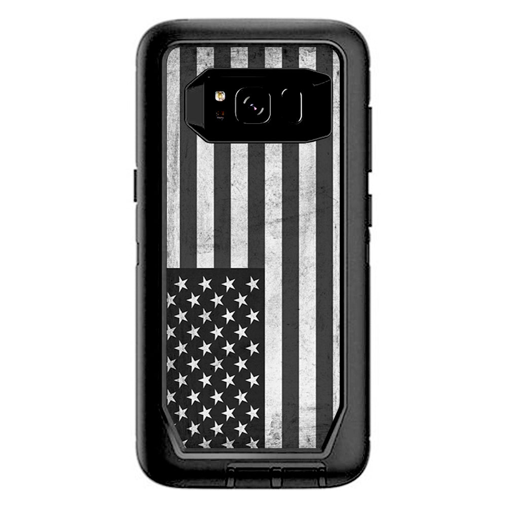  Black White Grunge Flag Usa America Otterbox Defender Samsung Galaxy S8 Skin