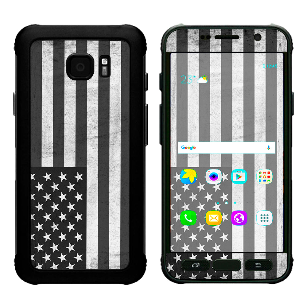  Black White Grunge Flag Usa America Samsung Galaxy S7 Active Skin