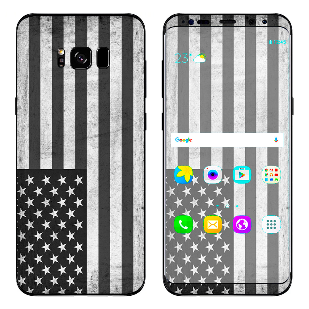  Black White Grunge Flag Usa America Samsung Galaxy S8 Skin