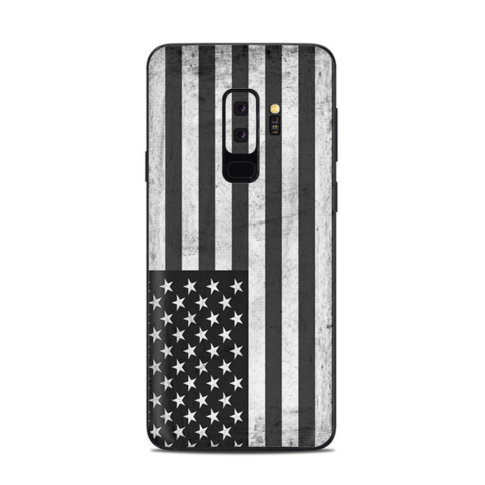  Black White Grunge Flag Usa America Samsung Galaxy S9 Plus Skin