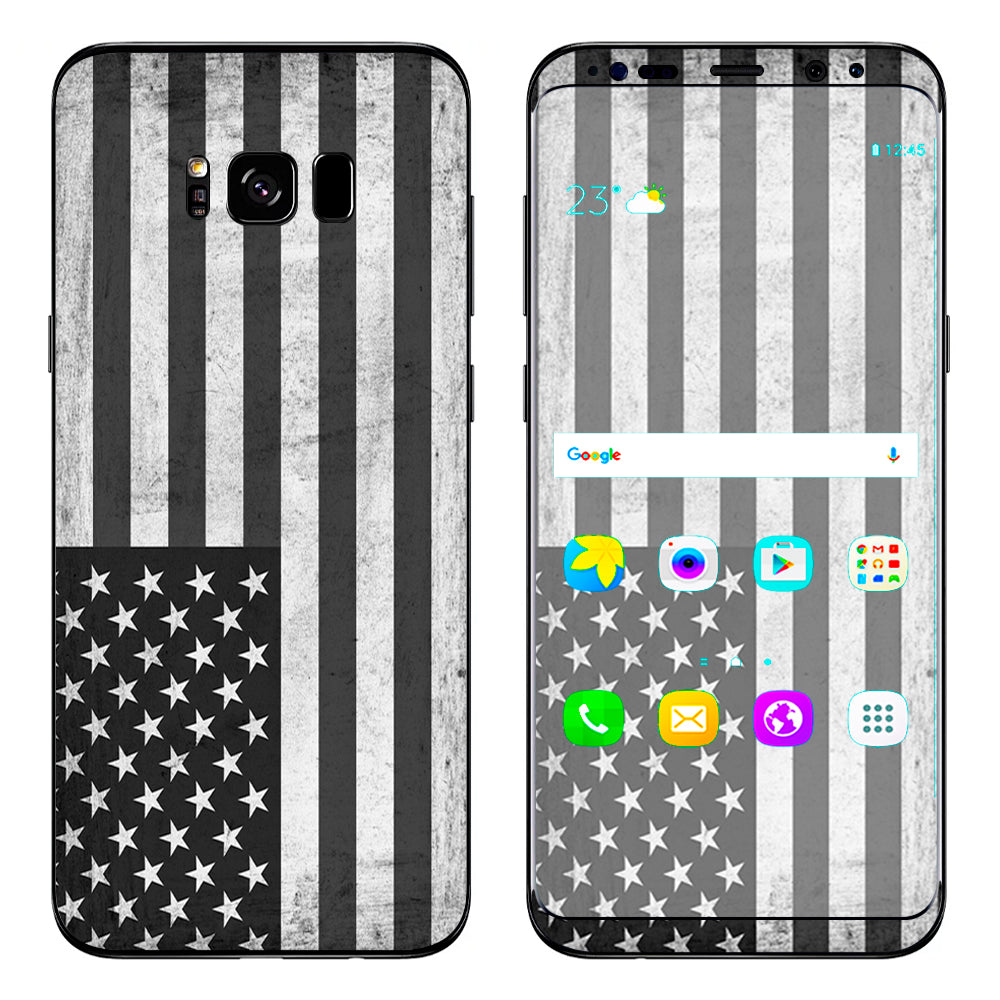  Black White Grunge Flag Usa America Samsung Galaxy S8 Plus Skin