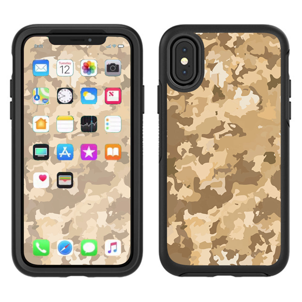  Brown Desert Camo Camouflage Otterbox Defender Apple iPhone X Skin