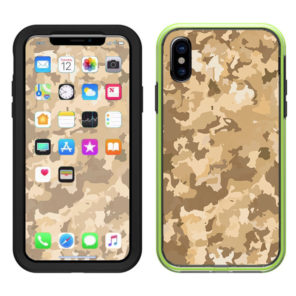  Brown Desert Camo Camouflage Lifeproof Slam Case iPhone X Skin