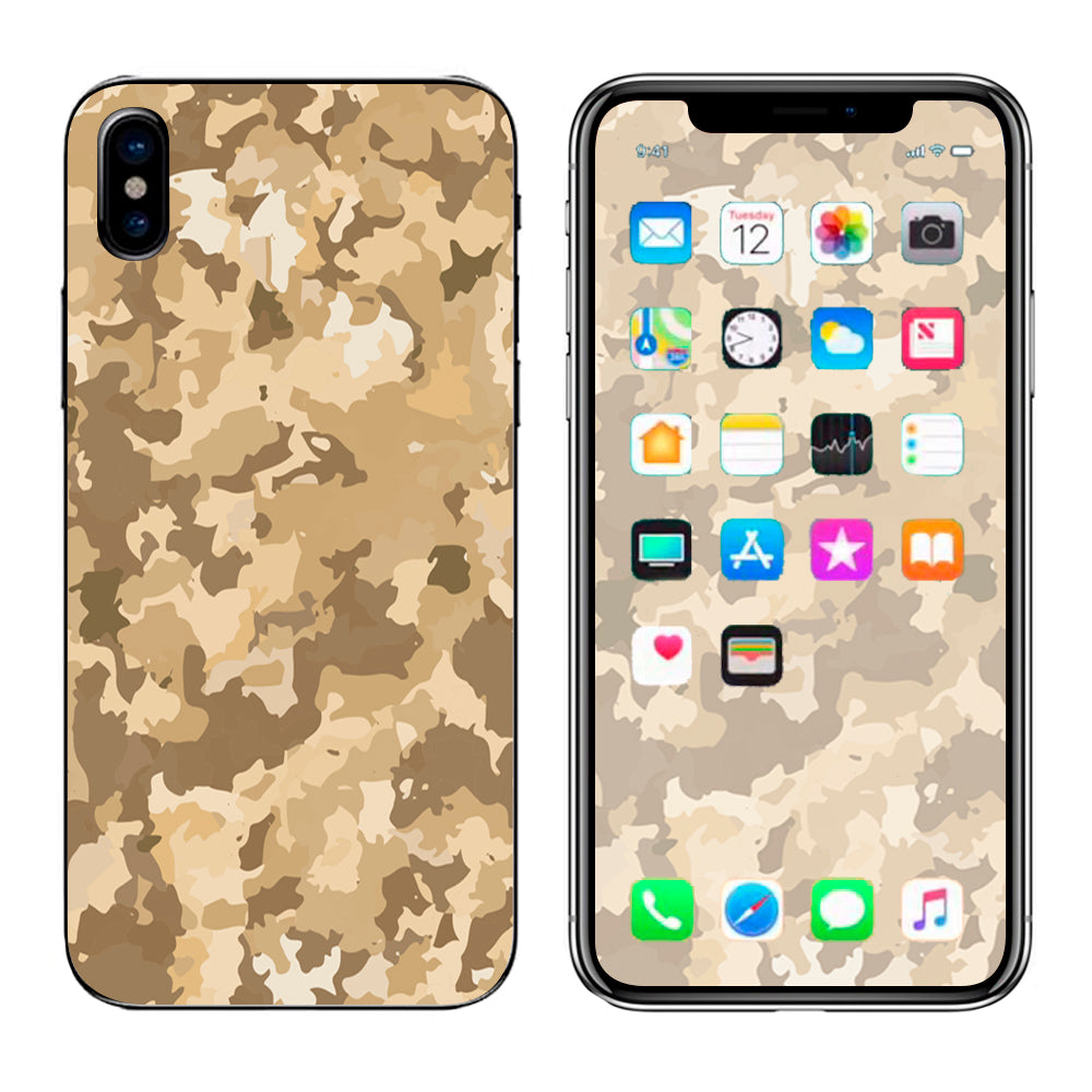  Brown Desert Camo Camouflage Apple iPhone X Skin