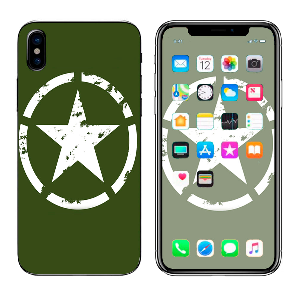  Green Army Star Military Apple iPhone X Skin