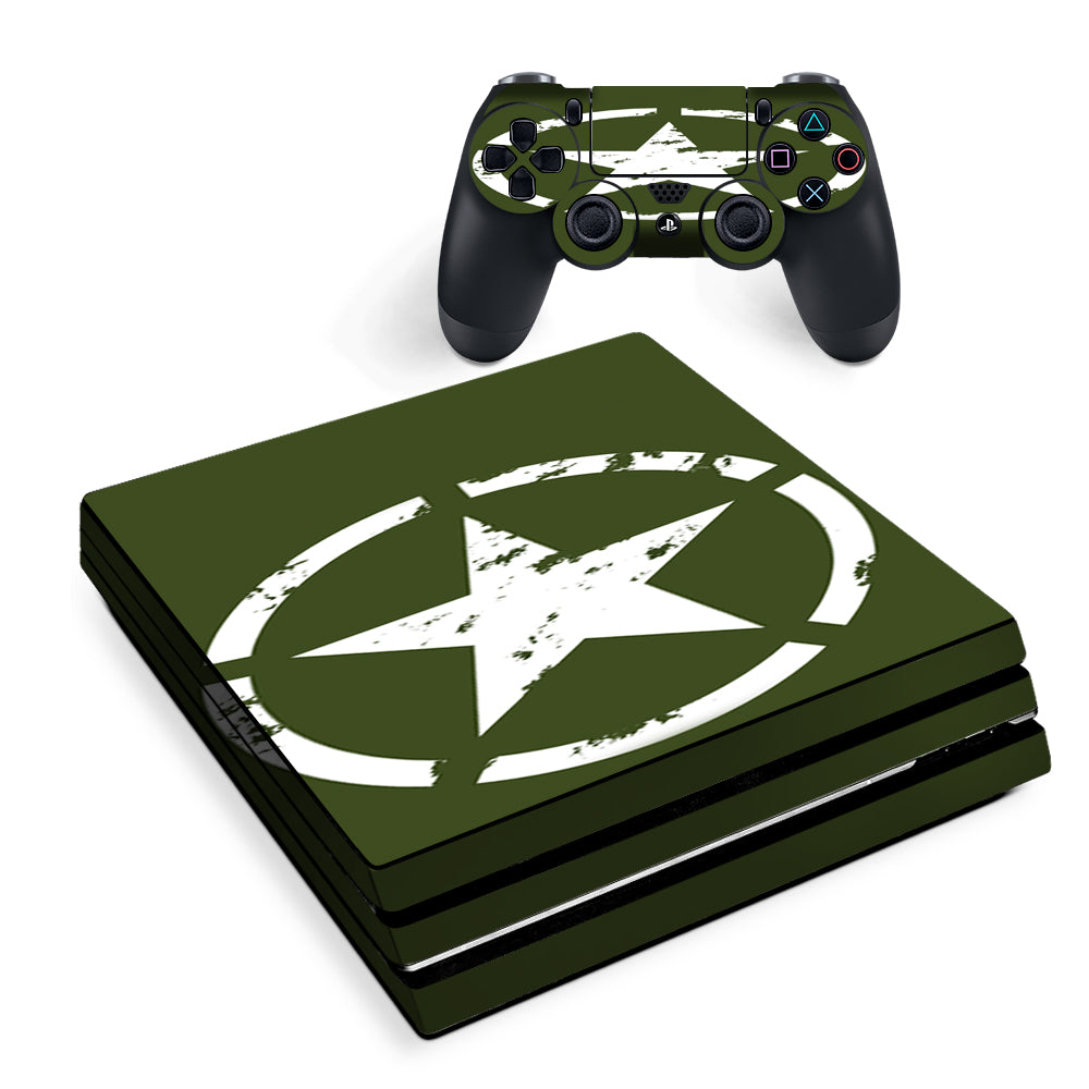 Green Army Star Military Sony PS4 Pro Skin