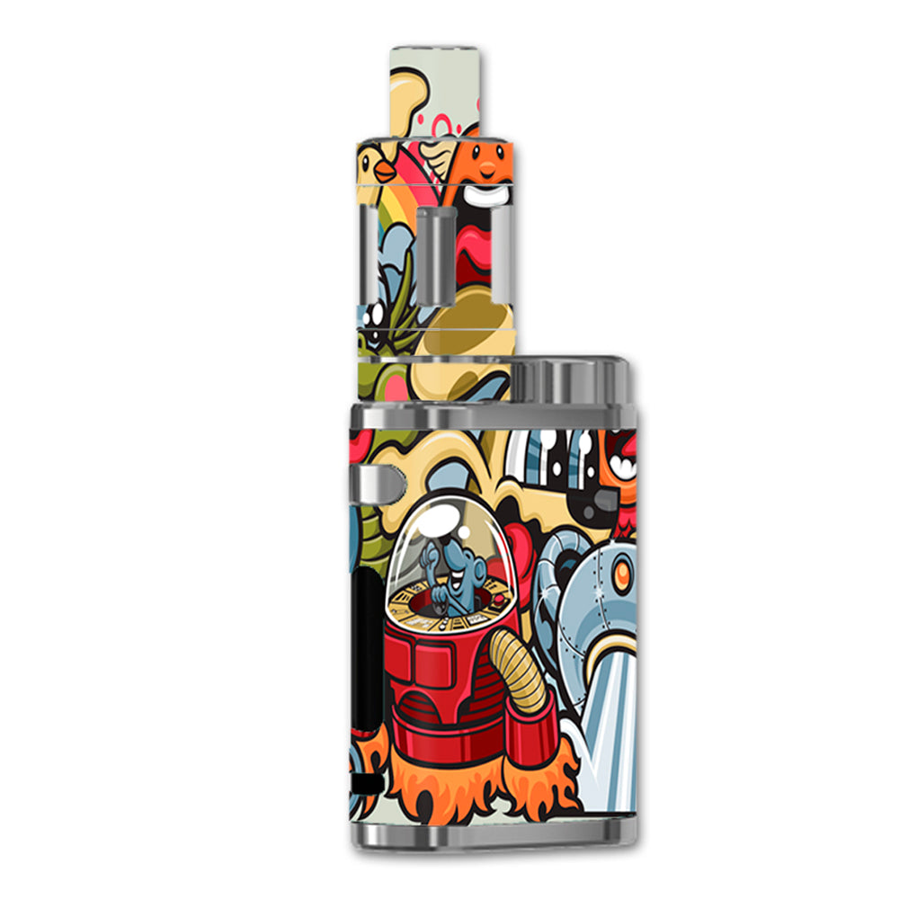  Aliens Cartoon Collage Sticker  eLeaf iStick Pico 75w Skin