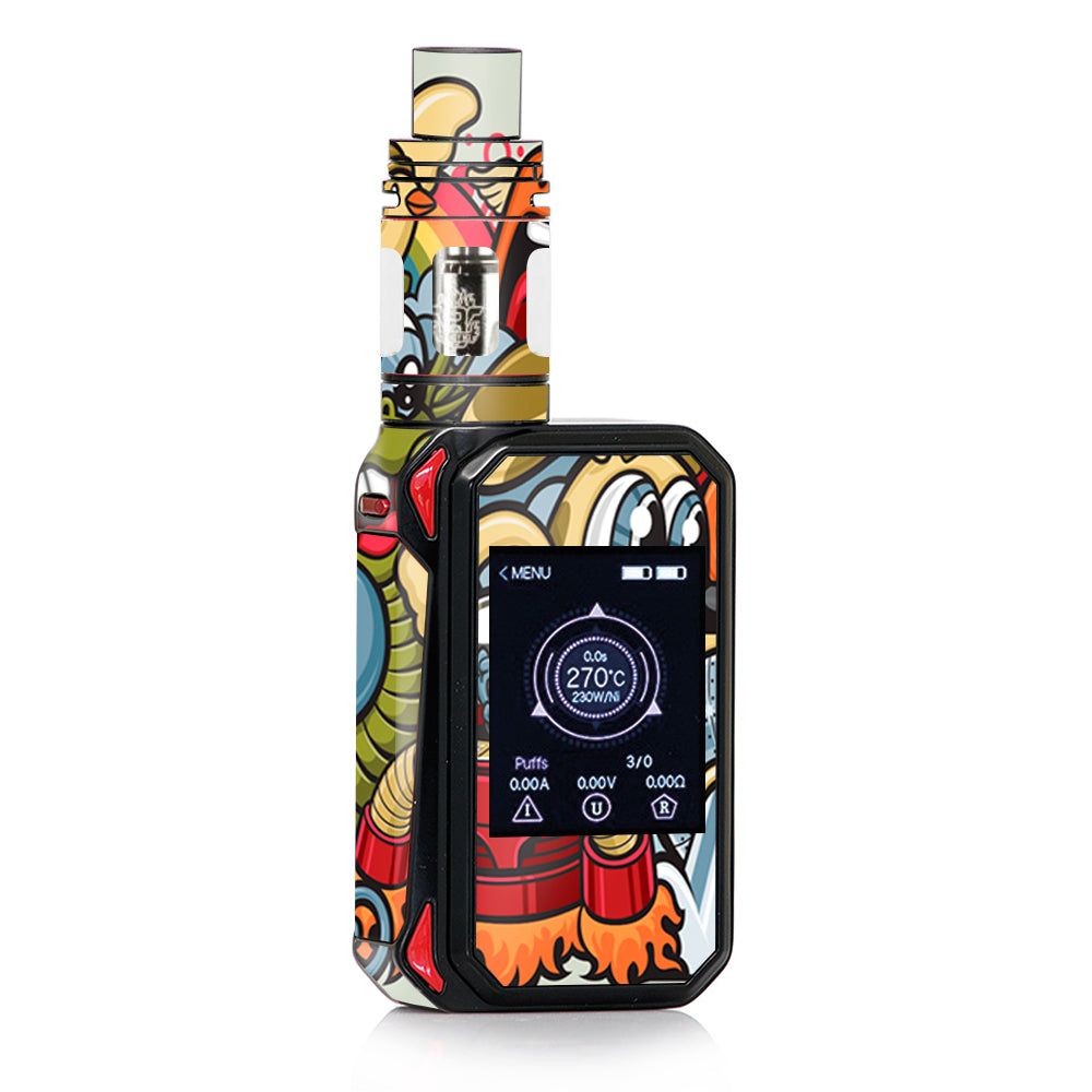  Aliens Cartoon Collage Sticker  Smok G-priv 2 Skin