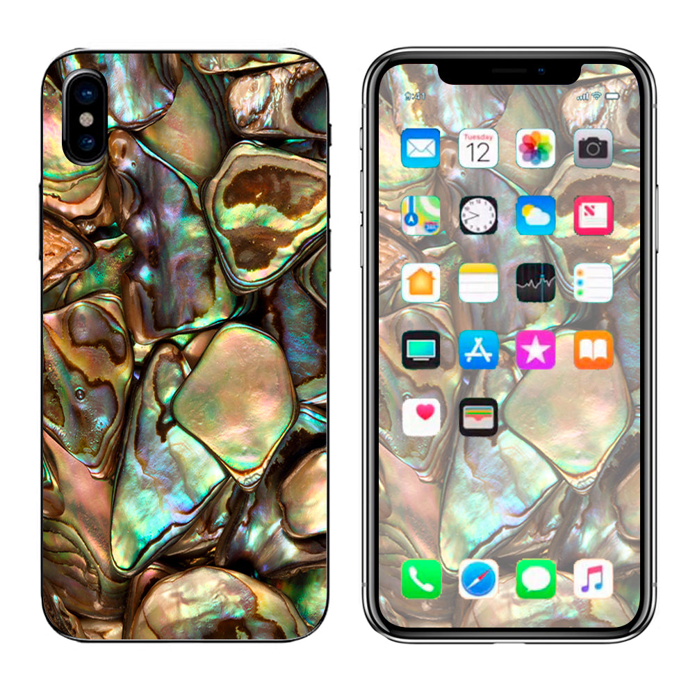  Gold Abalone Shell Large Apple iPhone X Skin