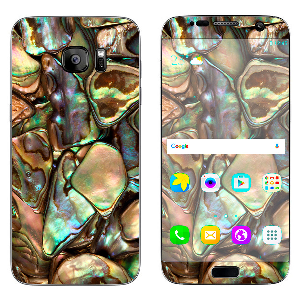  Gold Abalone Shell Large Samsung Galaxy S7 Edge Skin