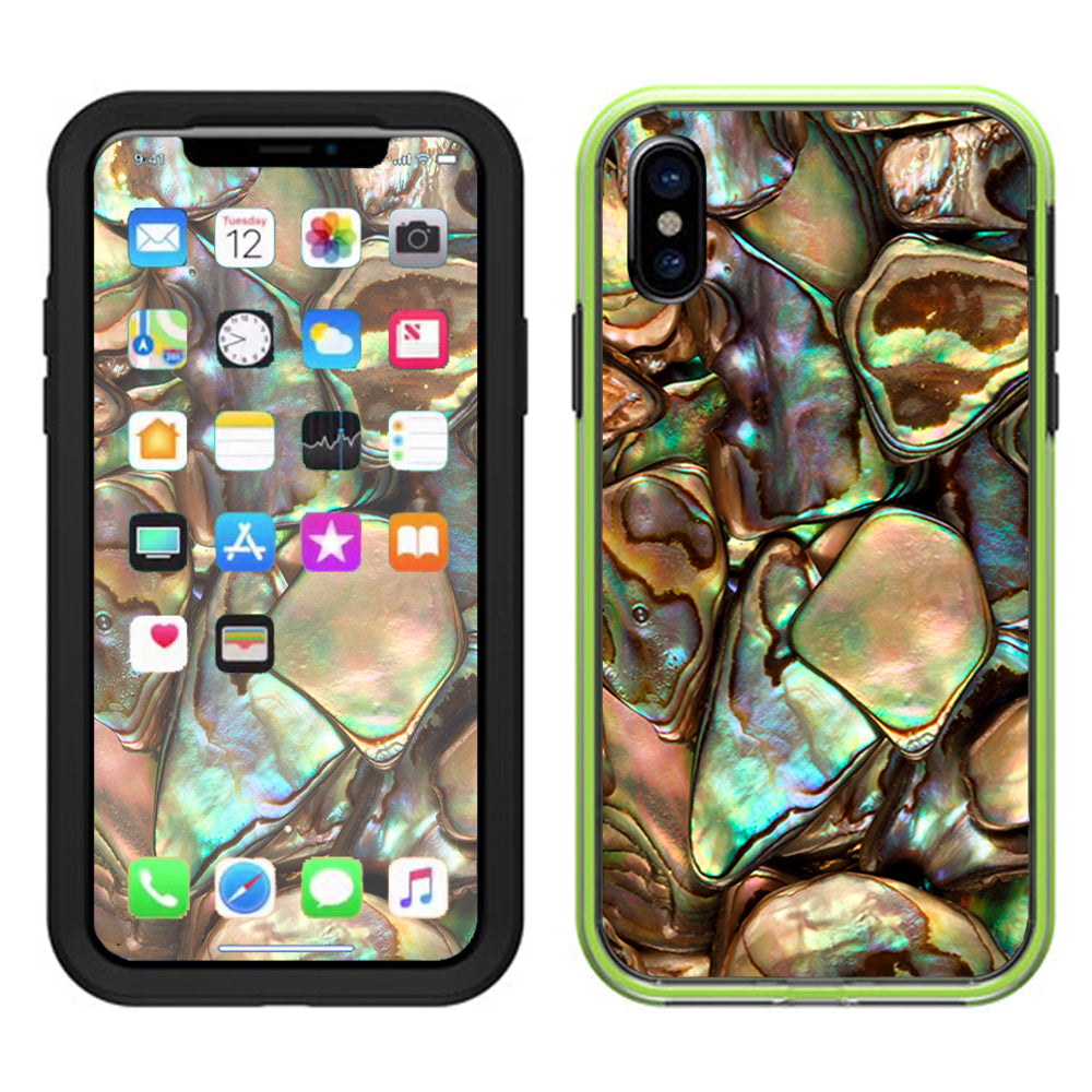  Gold Abalone Shell Large Lifeproof Slam Case iPhone X Skin