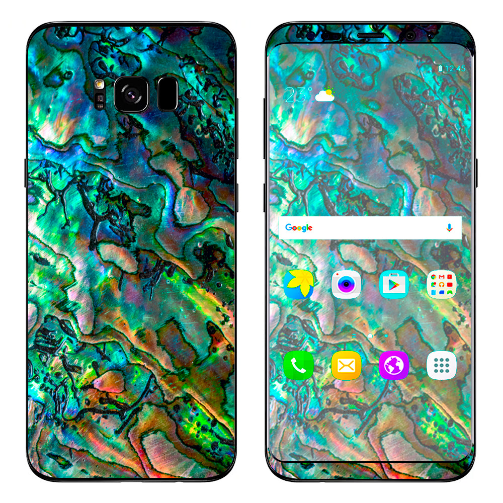  Abalone Shell Swirl Neon Green Opalescent Samsung Galaxy S8 Skin