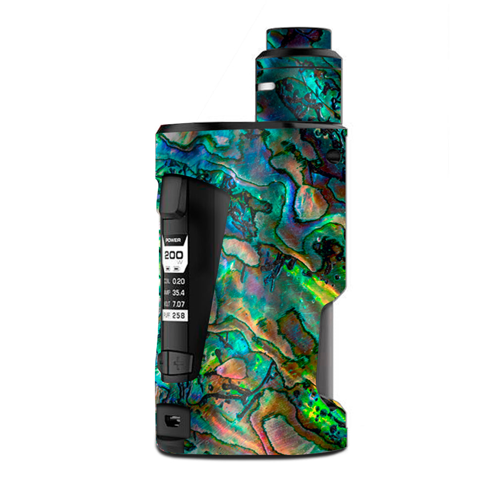  Abalone Shell Swirl Neon Green Opalescent G Box Squonk Geek Vape Skin