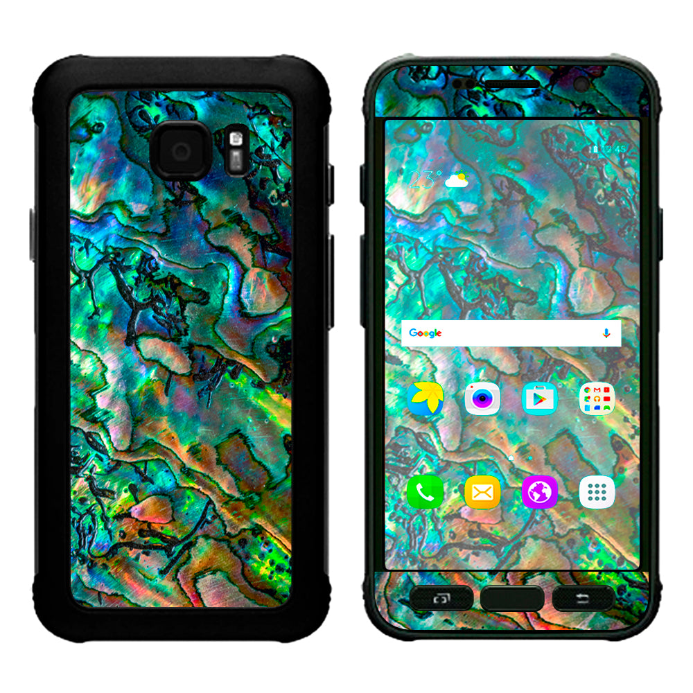  Abalone Shell Swirl Neon Green Opalescent Samsung Galaxy S7 Active Skin