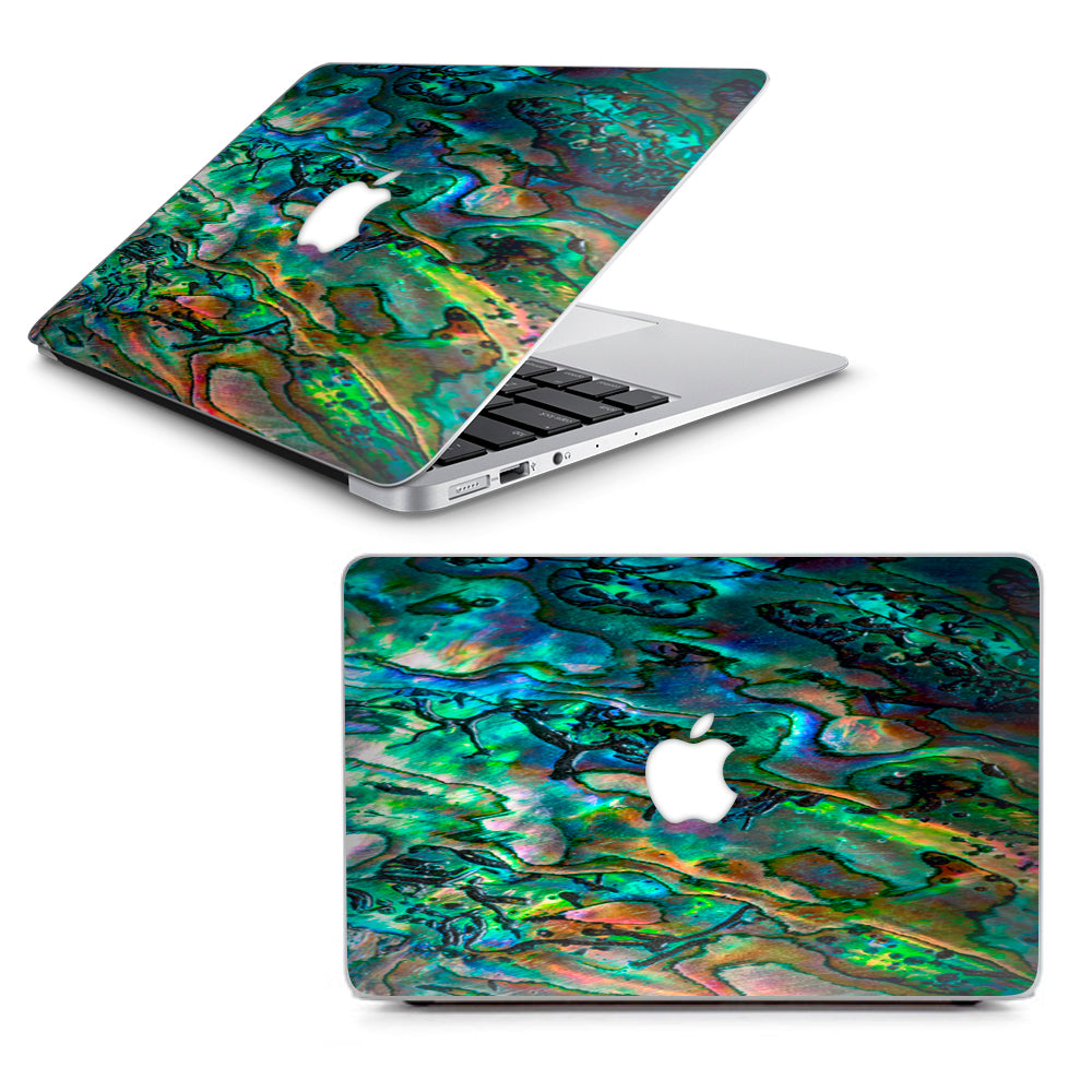  Abalone Shell Swirl Neon Green Opalescent Macbook Air 13" A1369 A1466 Skin
