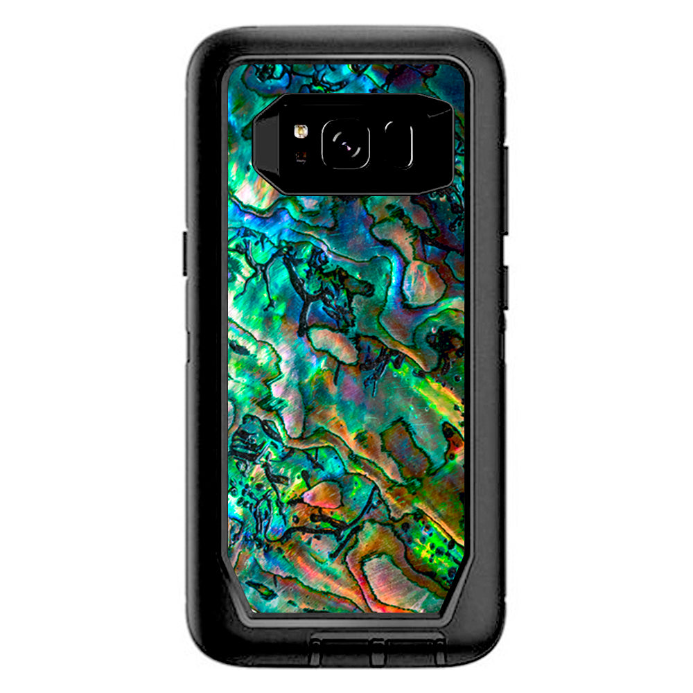  Abalone Shell Swirl Neon Green Opalescent Otterbox Defender Samsung Galaxy S8 Skin