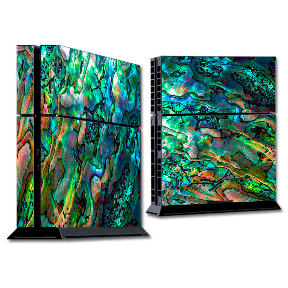  Abalone Shell Swirl Neon Green Opalescent Sony Playstation PS4 Skin