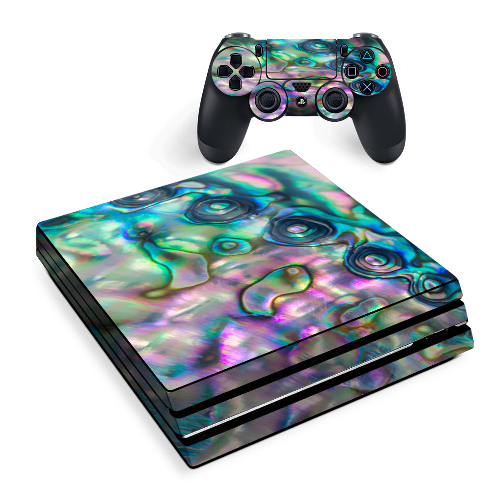 Abalone Shell Pink Green Blue Opal Sony PS4 Pro Skin
