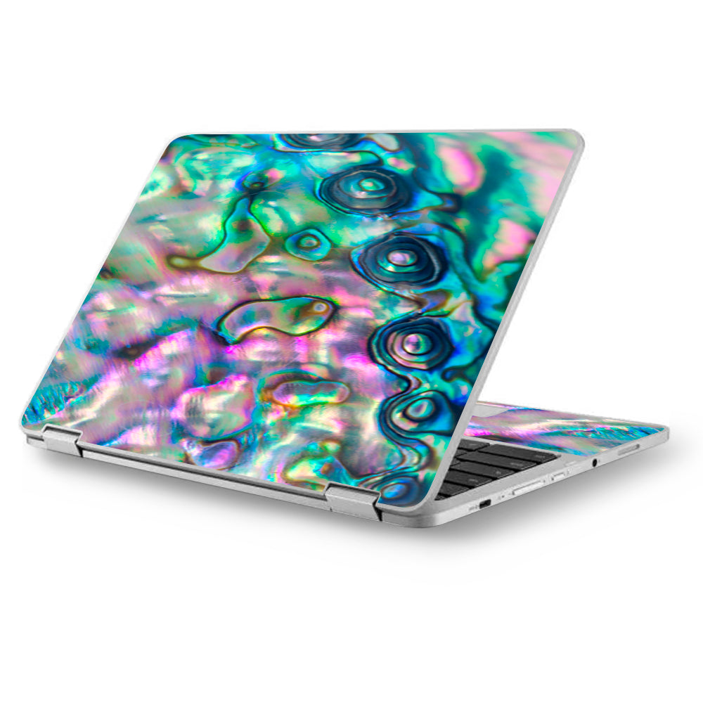  Abalone Shell Pink Green Blue Opal Asus Chromebook Flip 12.5" Skin