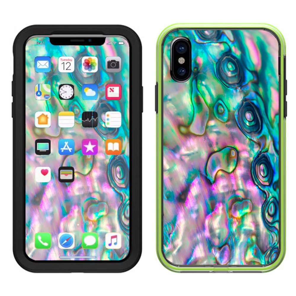  Abalone Shell Pink Green Blue Opal Lifeproof Slam Case iPhone X Skin