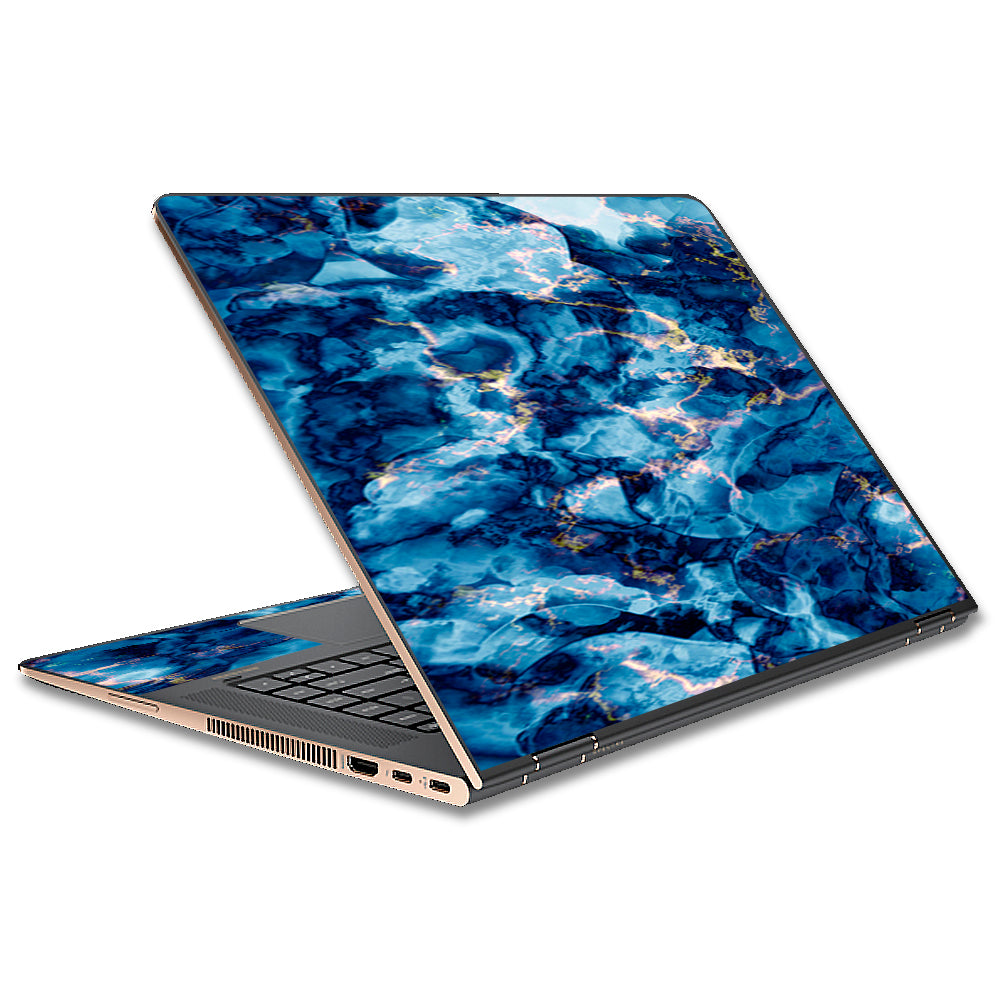  Heavy Blue Gold Marble Granite  HP Spectre x360 15t Skin