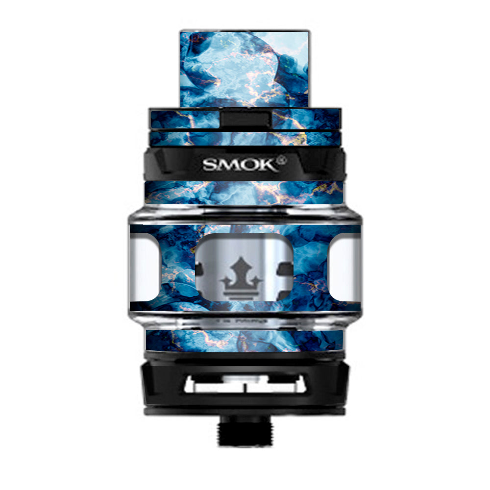  Heavy Blue Gold Marble Granite  Prince TFV12 Tank Smok Skin