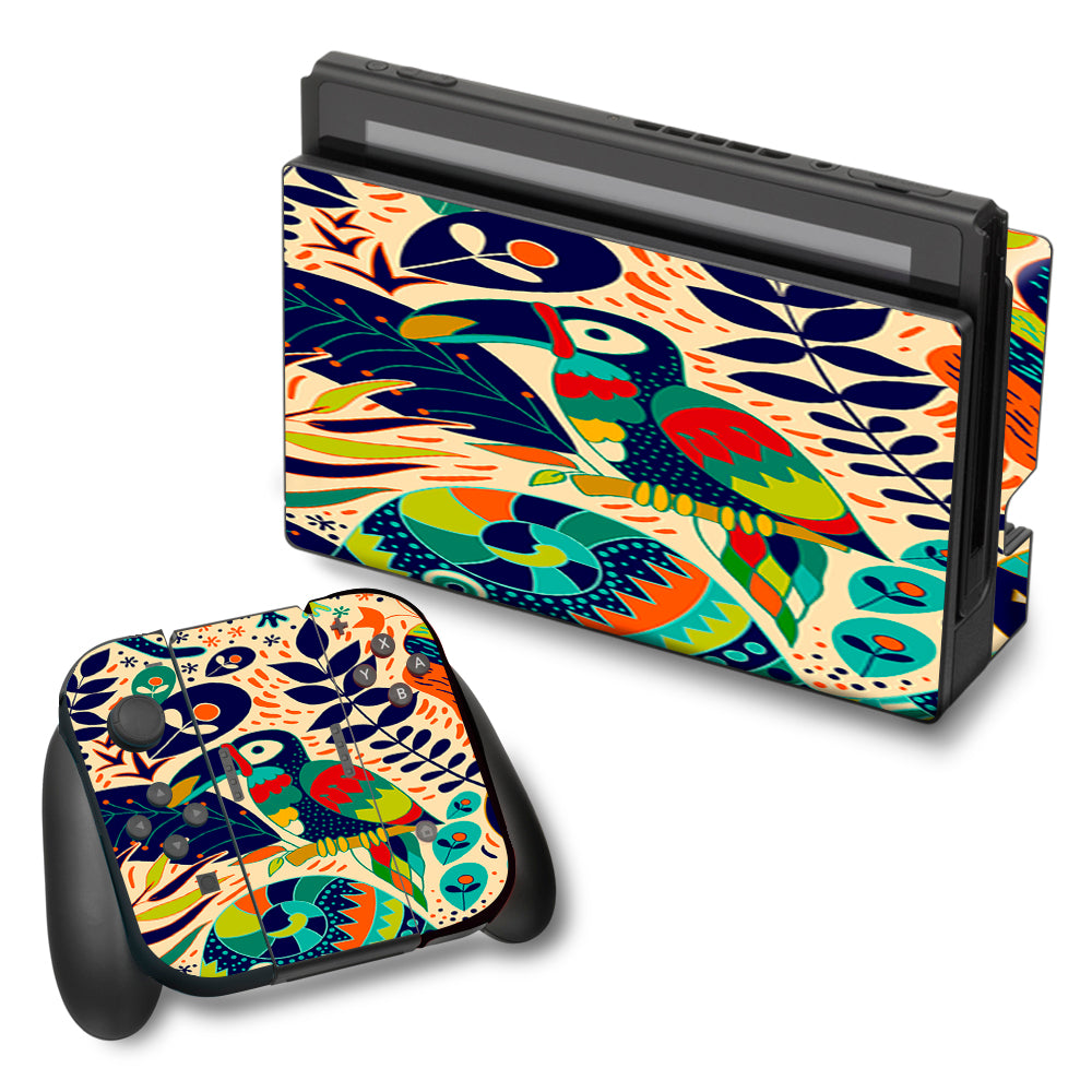  Pop Art Toucan Color Tropical Design Nintendo Switch Skin