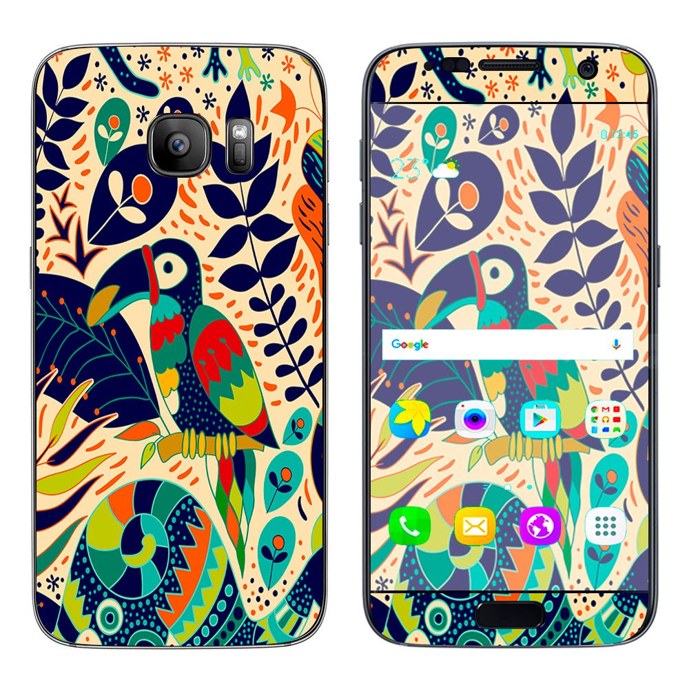  Pop Art Toucan Color Tropical Design Samsung Galaxy S7 Skin