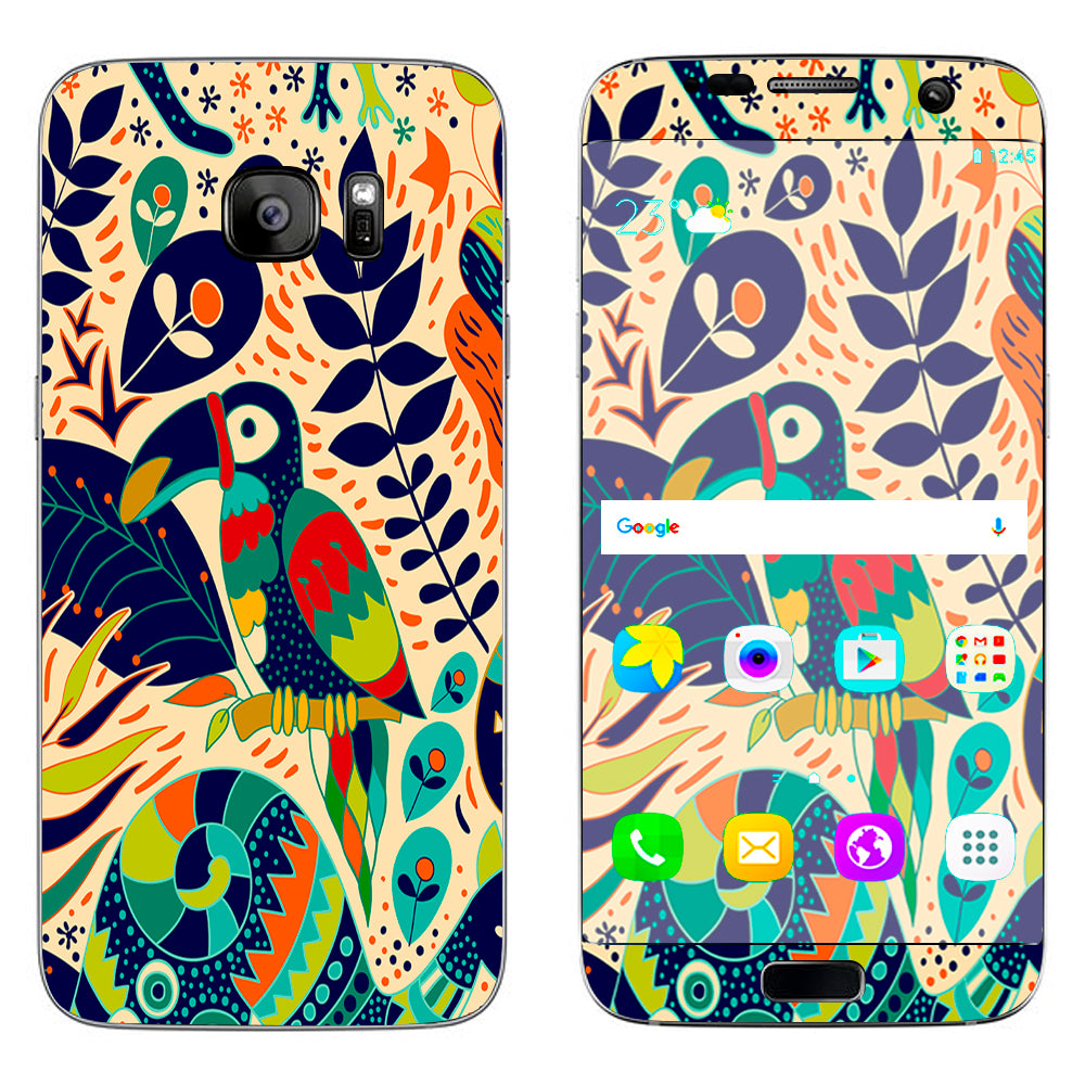  Pop Art Toucan Color Tropical Design Samsung Galaxy S7 Edge Skin