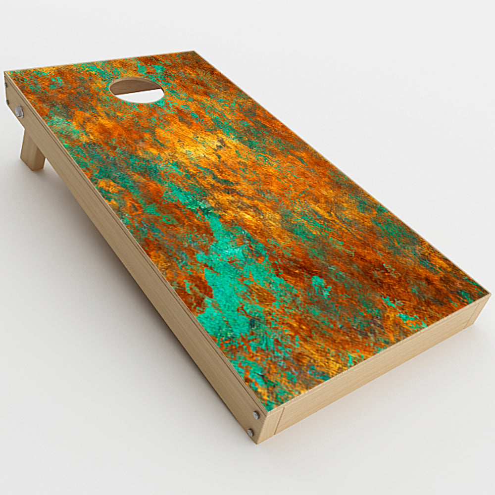  Copper Patina Metal Panel  Cornhole Game Board (2 pcs.) Skin