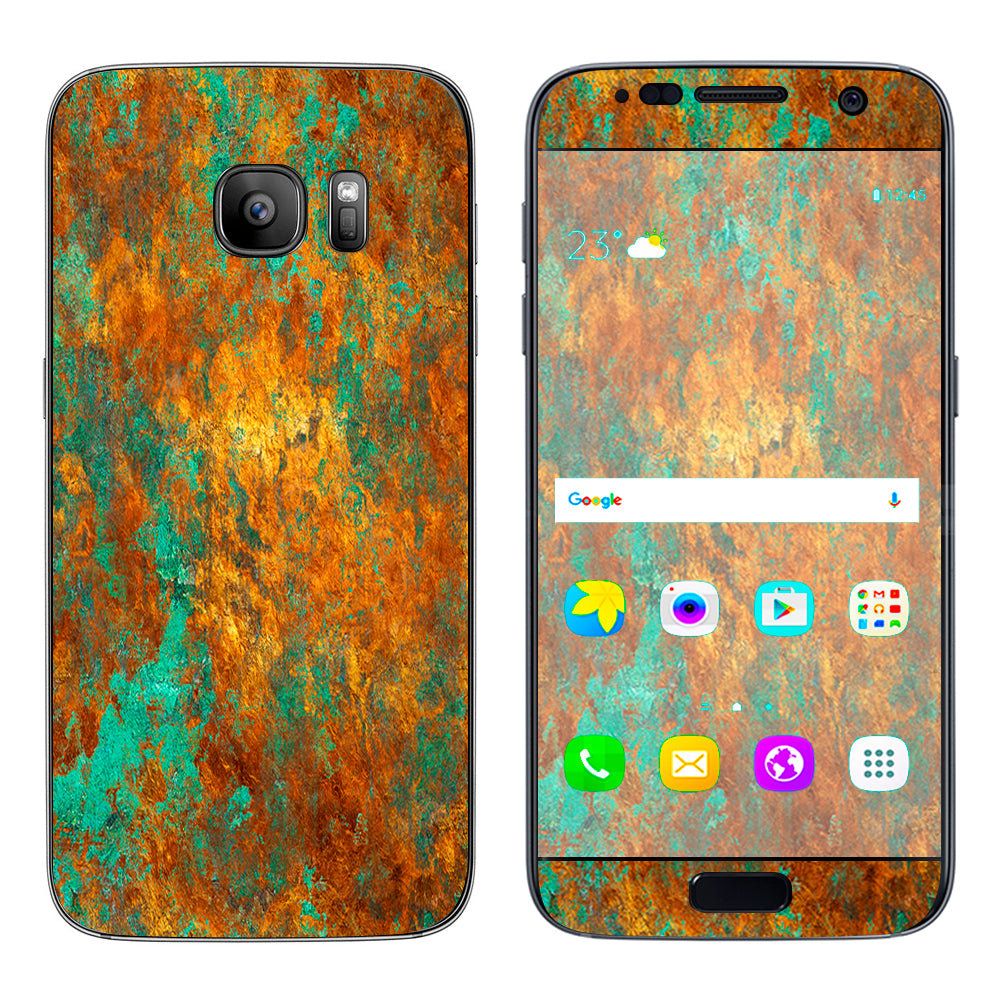  Copper Patina Metal Panel Samsung Galaxy S7 Skin