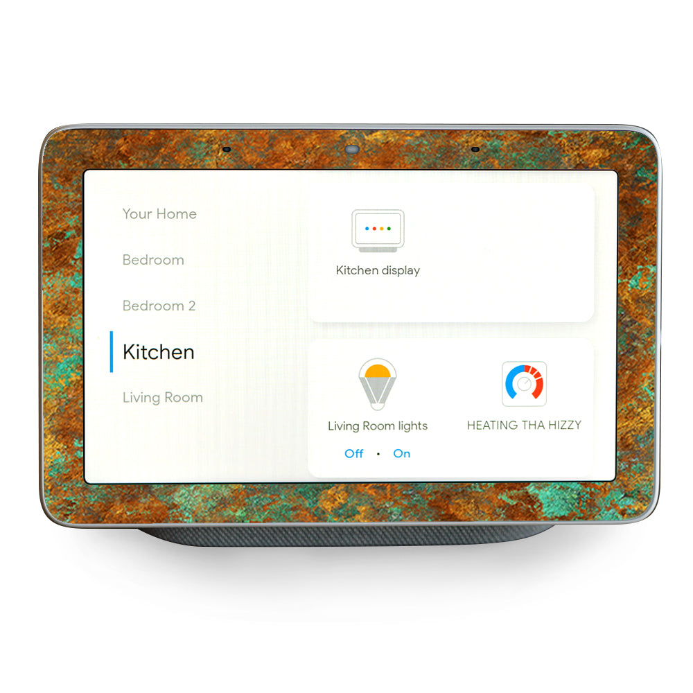 Copper Patina Metal Panel Google Home Hub Skin