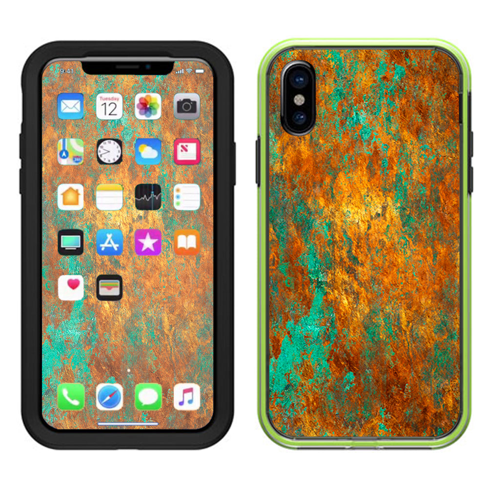  Copper Patina Metal Panel Lifeproof Slam Case iPhone X Skin