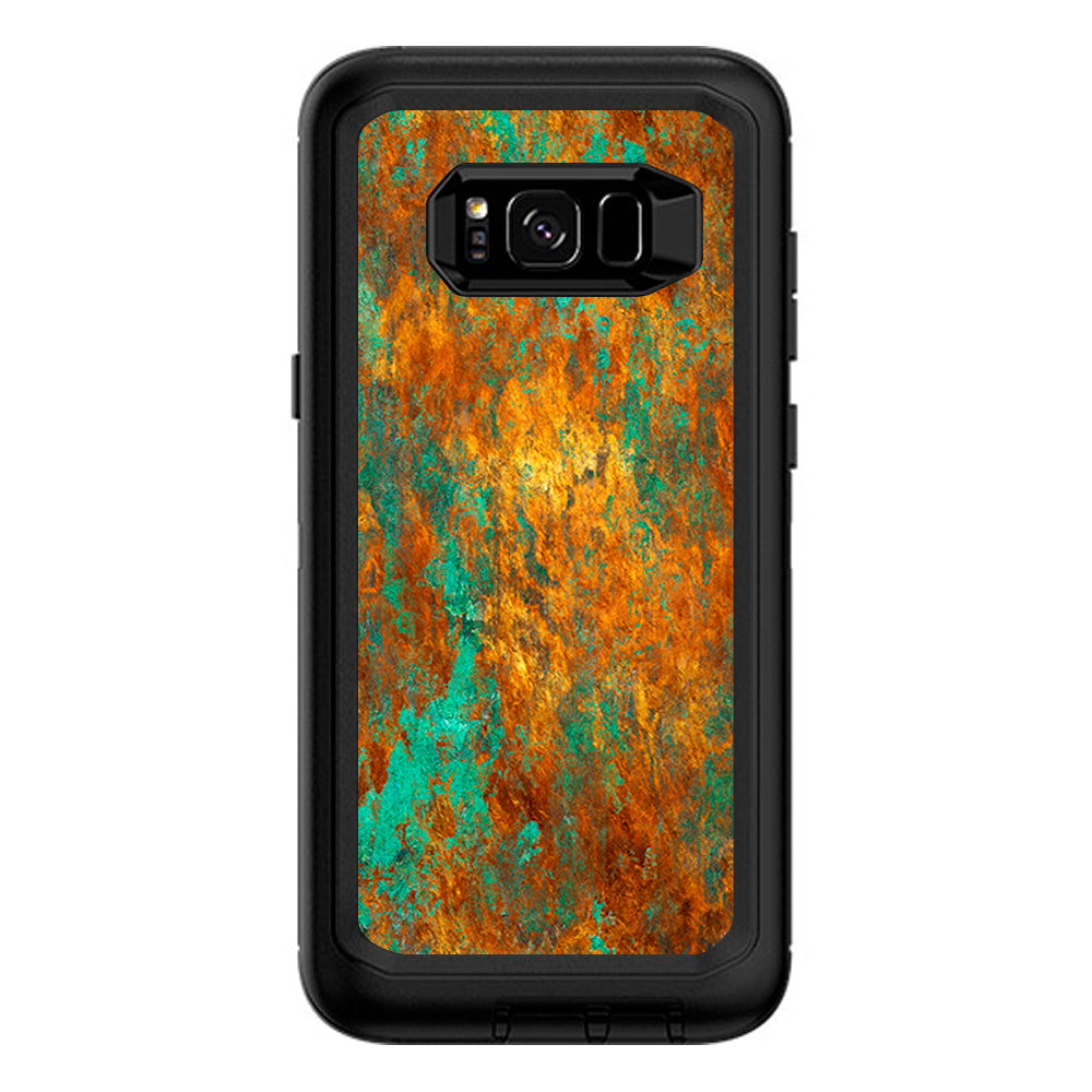  Copper Patina Metal Panel Otterbox Defender Samsung Galaxy S8 Plus Skin