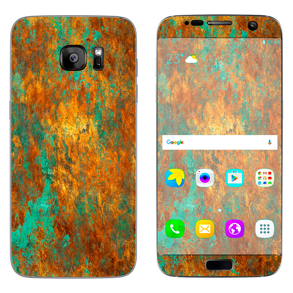  Copper Patina Metal Panel Samsung Galaxy S7 Edge Skin