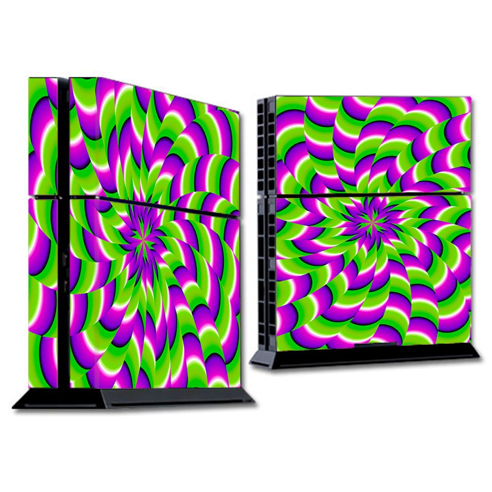  Purple Green Hippy Trippy Psychedelic Motion Swirl Sony Playstation PS4 Skin