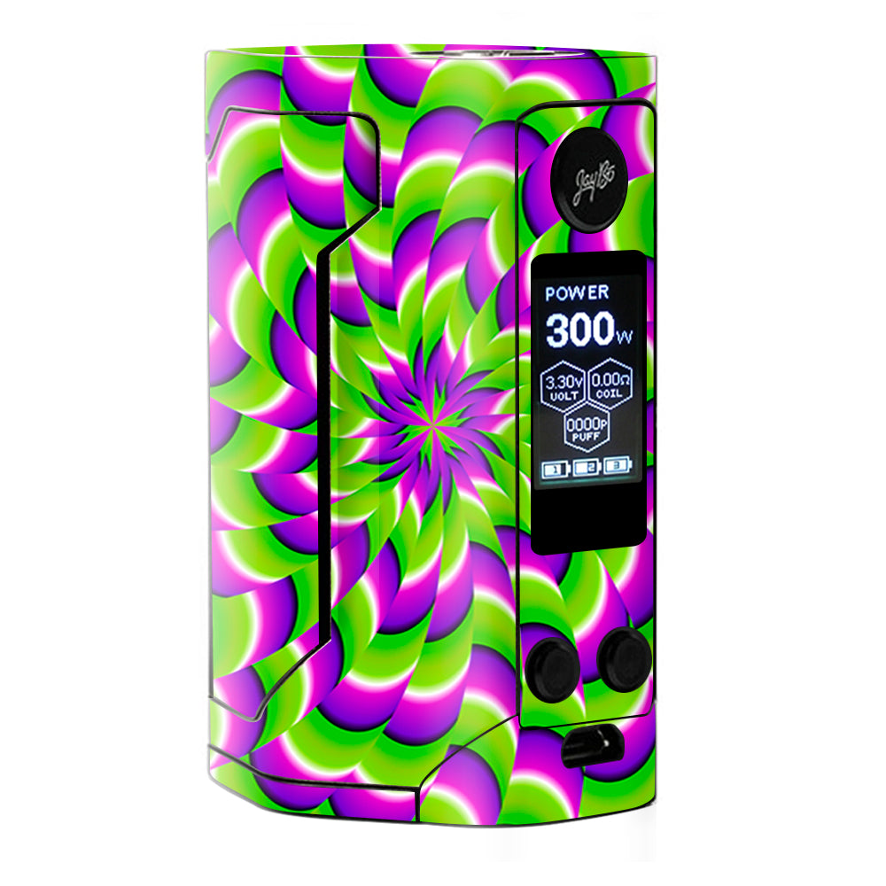  Purple Green Hippy Trippy Psychedelic Motion Swirl Wismec Gen 3 300w Skin