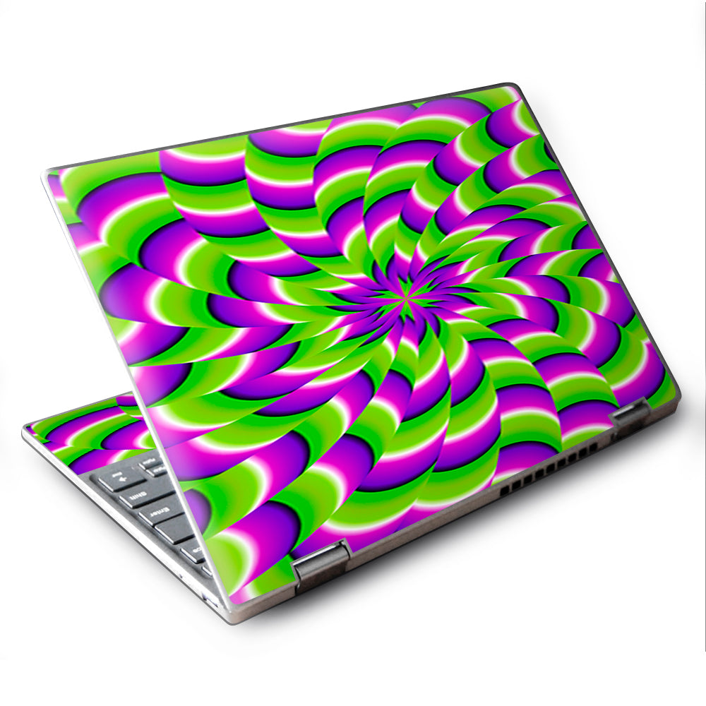  Purple Green Hippy Trippy Psychedelic Motion Swirl Lenovo Yoga 710 11.6" Skin
