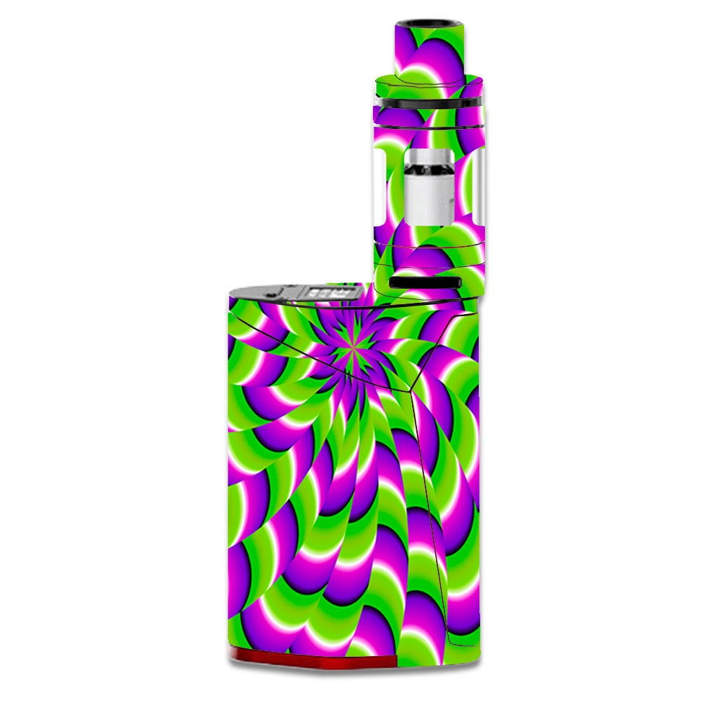  Purple Green Hippy Trippy Psychedelic Motion Swirl Smok GX350 Skin