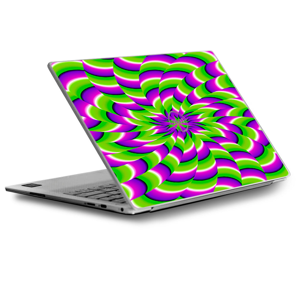  Purple Green Hippy Trippy Psychedelic Motion Swirl Dell XPS 13 9370 9360 9350 Skin