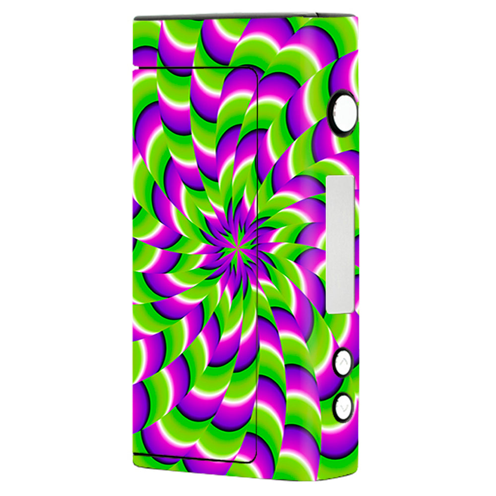  Purple Green Hippy Trippy Psychedelic Motion Swirl Sigelei Fuchai 200W Skin