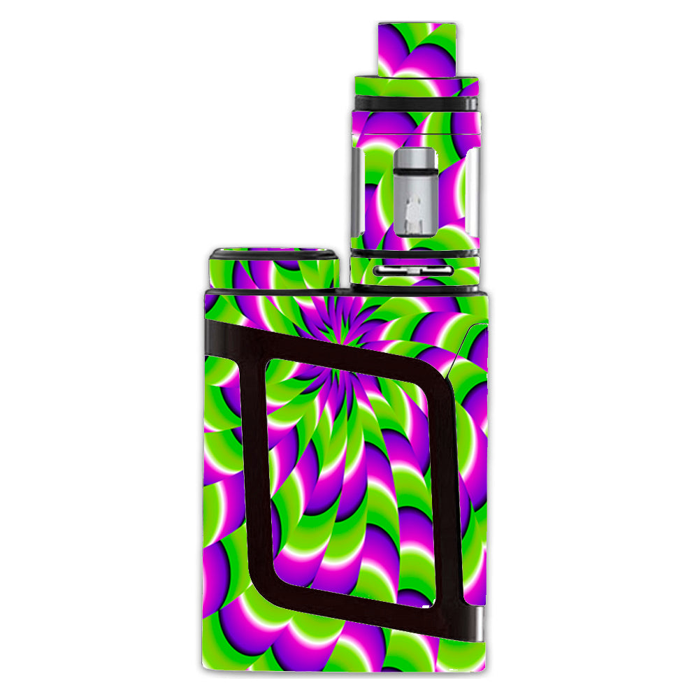  Purple Green Hippy Trippy Psychedelic Motion Swirl Smok AL85 Skin