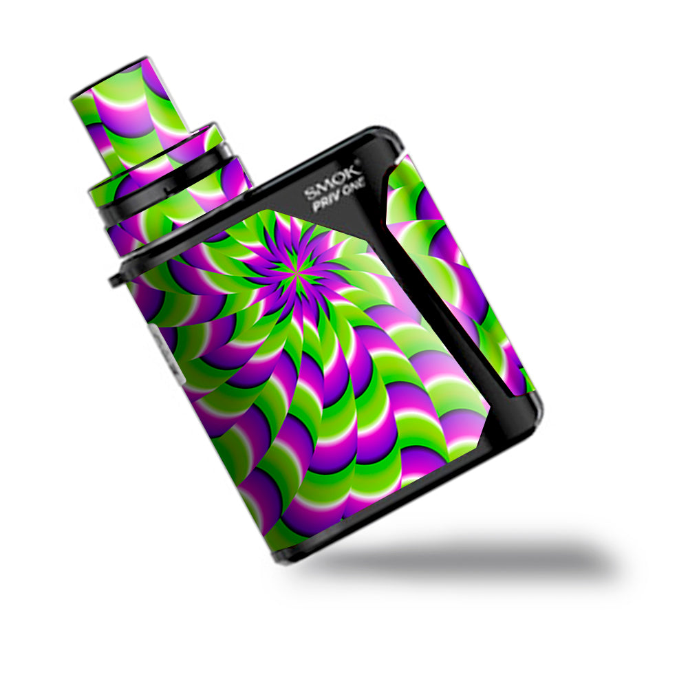 Purple Green Hippy Trippy Psychedelic Motion Swirl Smok Priv One Skin